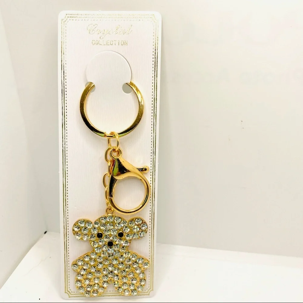 Keychain Purse Charm Teddy Bear Crystal NWT. SUPER BRILLIANT AND SPARKLY!